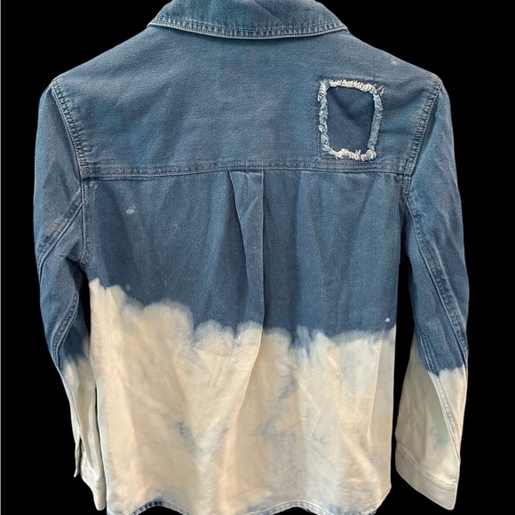 NWT Rails Turner Y2K Bleached Denim Jacket Women's Size XS Distressed 90's Faded - Picture 3 of 12